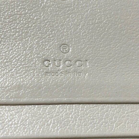 Authentic GUCCI GG Marmont Cream Black Leather Bifold Wallet br179-121225 - Picture 6 of 6